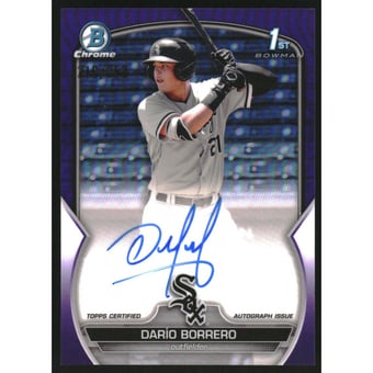 2023 Bowman Chrome Prospect Autographs Purple Refractors #CPADBO Dario Borrero