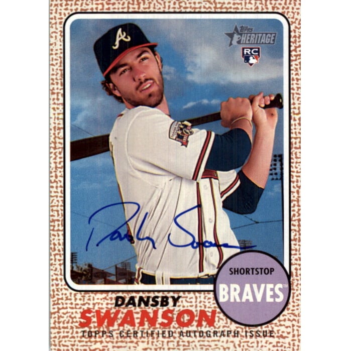 2017 Topps Heritage Real One Autographs #ROADSW Dansby Swanson. rookie card picture
