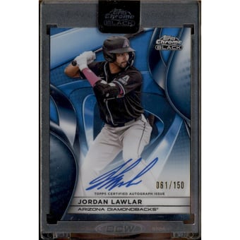 2025 Topps Chrome Black Autographs Blue Refractors #CBAJLA Jordan Lawlar