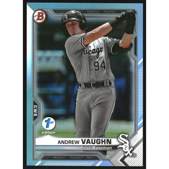 2021 Bowman 1st Edition Sky Blue Foil #BFE88 Andrew Vaughn