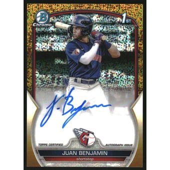 2023 Bowman Chrome Prospect Autographs Gold Mini-Diamond Refractors #CPAJBN Juan Benjamin