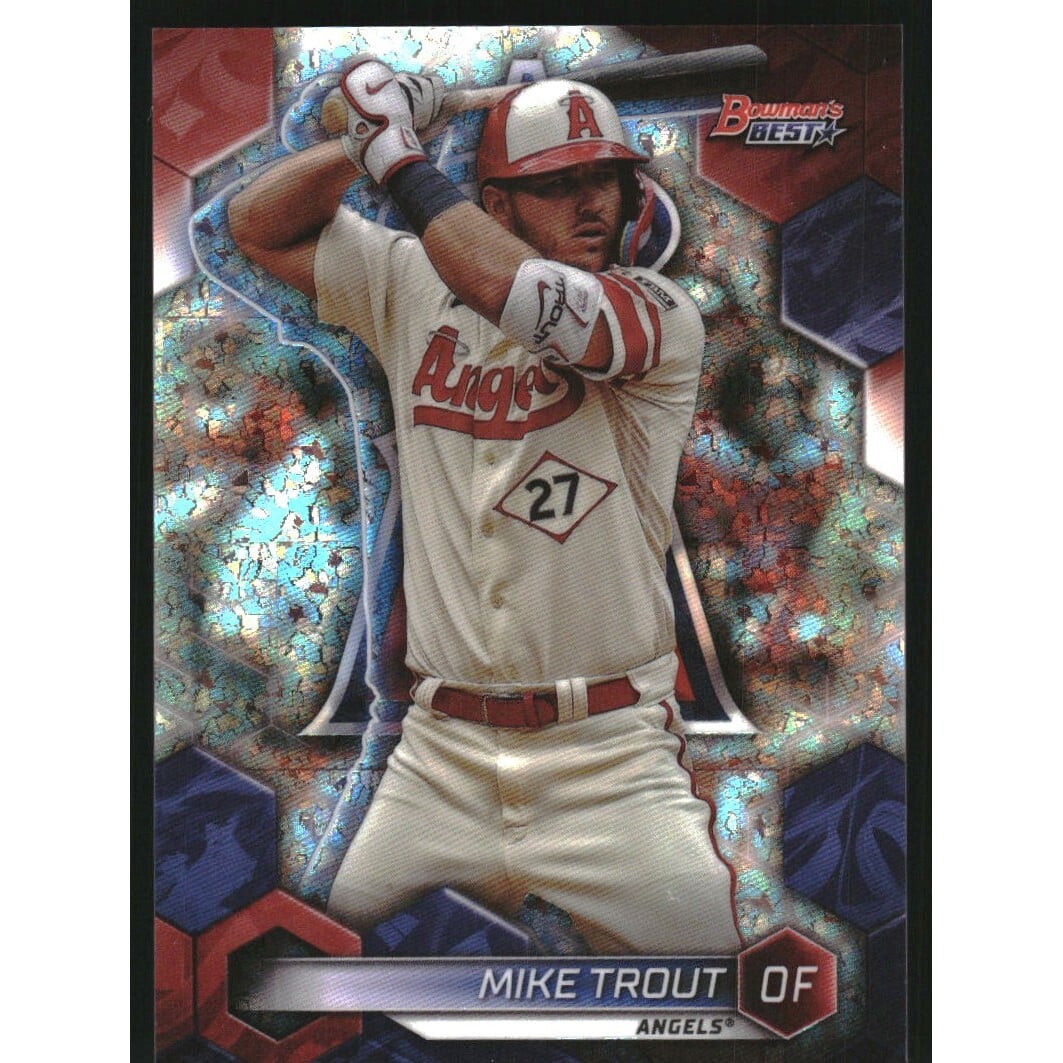 2023 Bowman's Best Mini Diamond Refractors #44 Mike Trout. rookie card picture