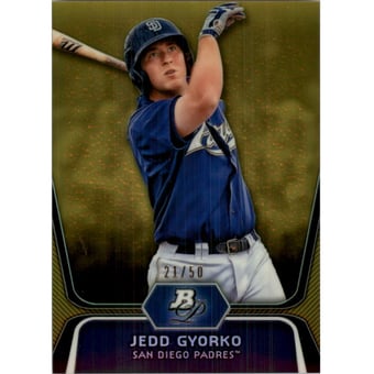 2012 Bowman Platinum Prospects Gold Refractors #BPP15 Jedd Gyorko