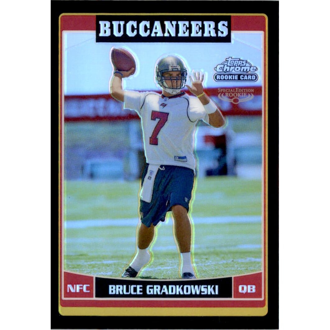 2006 Topps Chrome Black Refractors #246 Bruce Gradkowski. rookie card picture