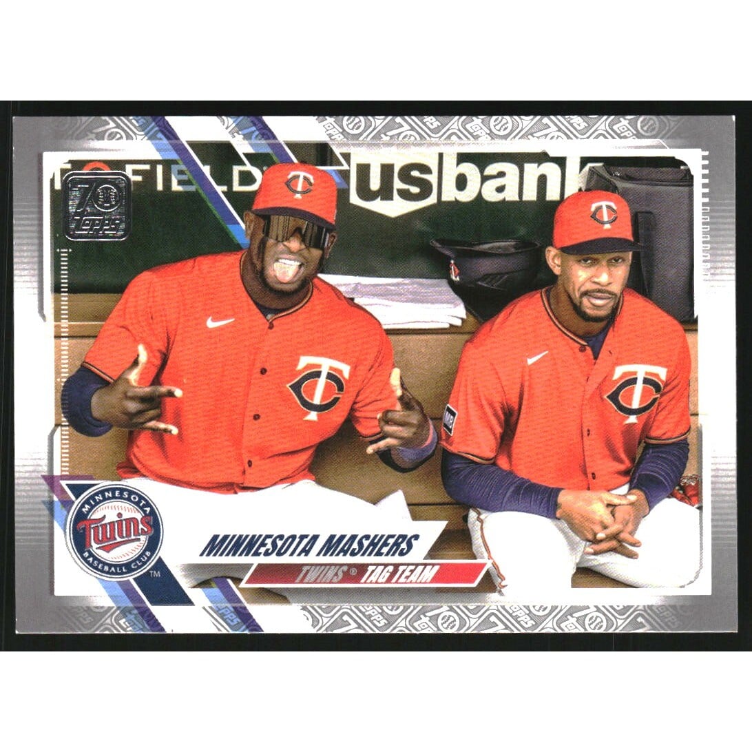 2021 Topps Update Platinum Anniversary #US248 Byron Buxton/Miguel Sano. rookie card picture