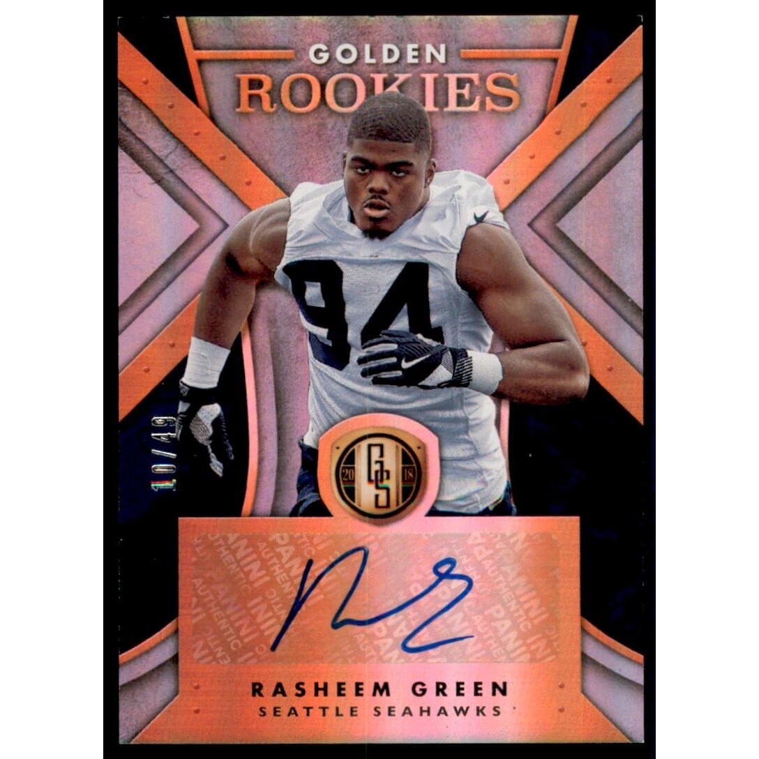 2018 Panini Gold Standard Golden Rookies Autographs Platinum #47 Rasheem Green/49. rookie card picture