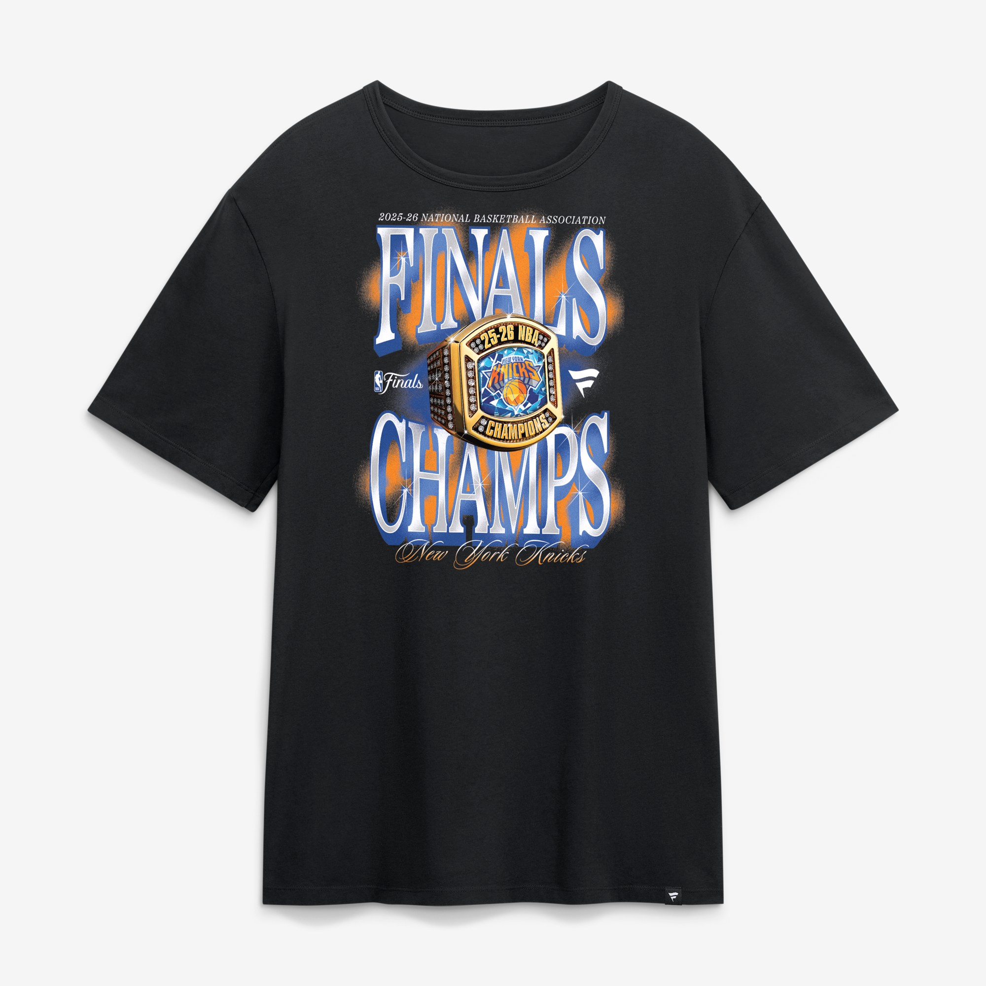 Men's Fanatics Black New York Knicks 2026 NBA Finals Champions Ring T-Shirt
