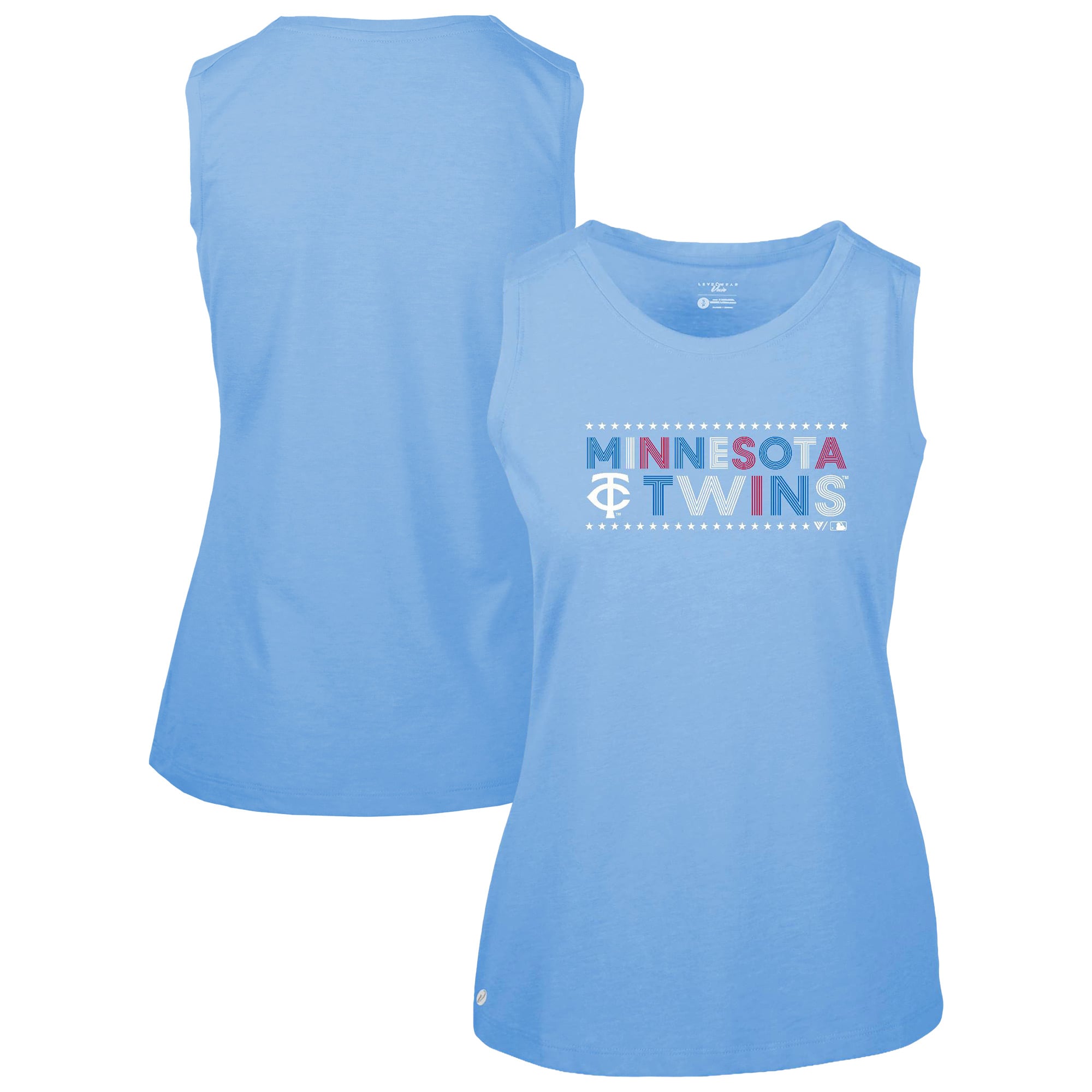 Women's Levelwear Light Blue Minnesota Twins Independence Day Macy Star-Spangled Tank Top