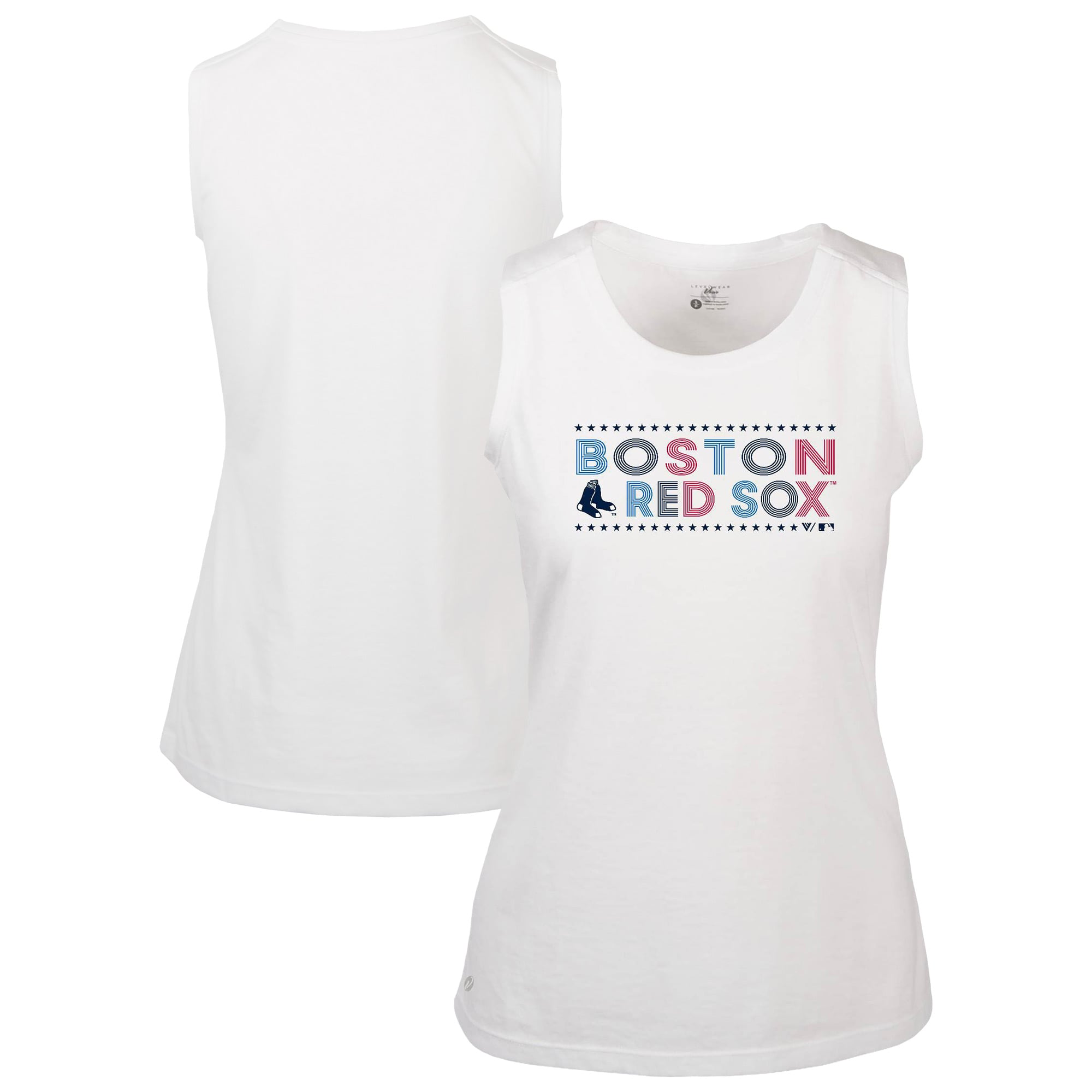 Women's Levelwear White Boston Red Sox Independence Day Macy Star-Spangled Tank Top