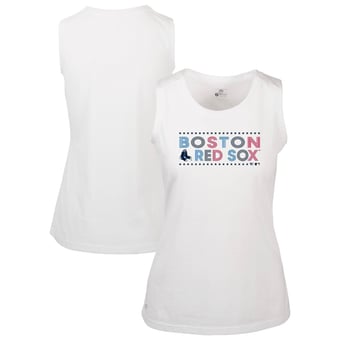 Women's Levelwear White Boston Red Sox Independence Day Macy Star-Spangled Tank Top
