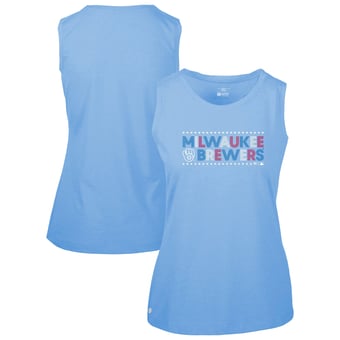 Women's Levelwear Light Blue Milwaukee Brewers Independence Day Macy Star-Spangled Tank Top