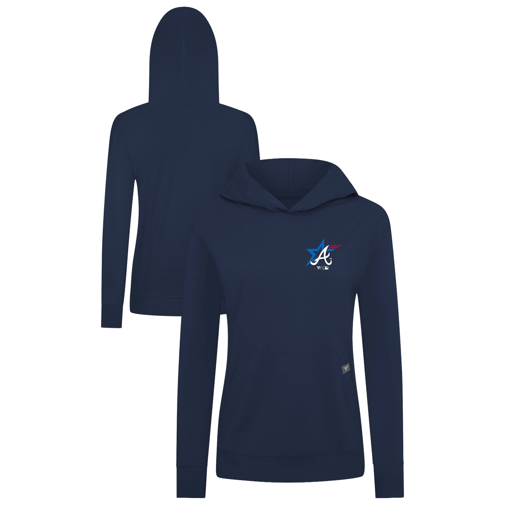 Women's Levelwear Navy Atlanta Braves Independence Day Relay Governor Hoodie
