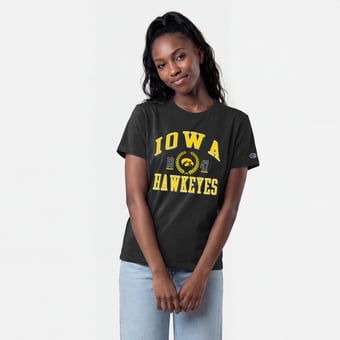 Women's Champion Black Iowa Hawkeyes Lifestyle T-Shirt