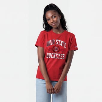 Women's Champion Scarlet Ohio State Buckeyes Lifestyle T-Shirt