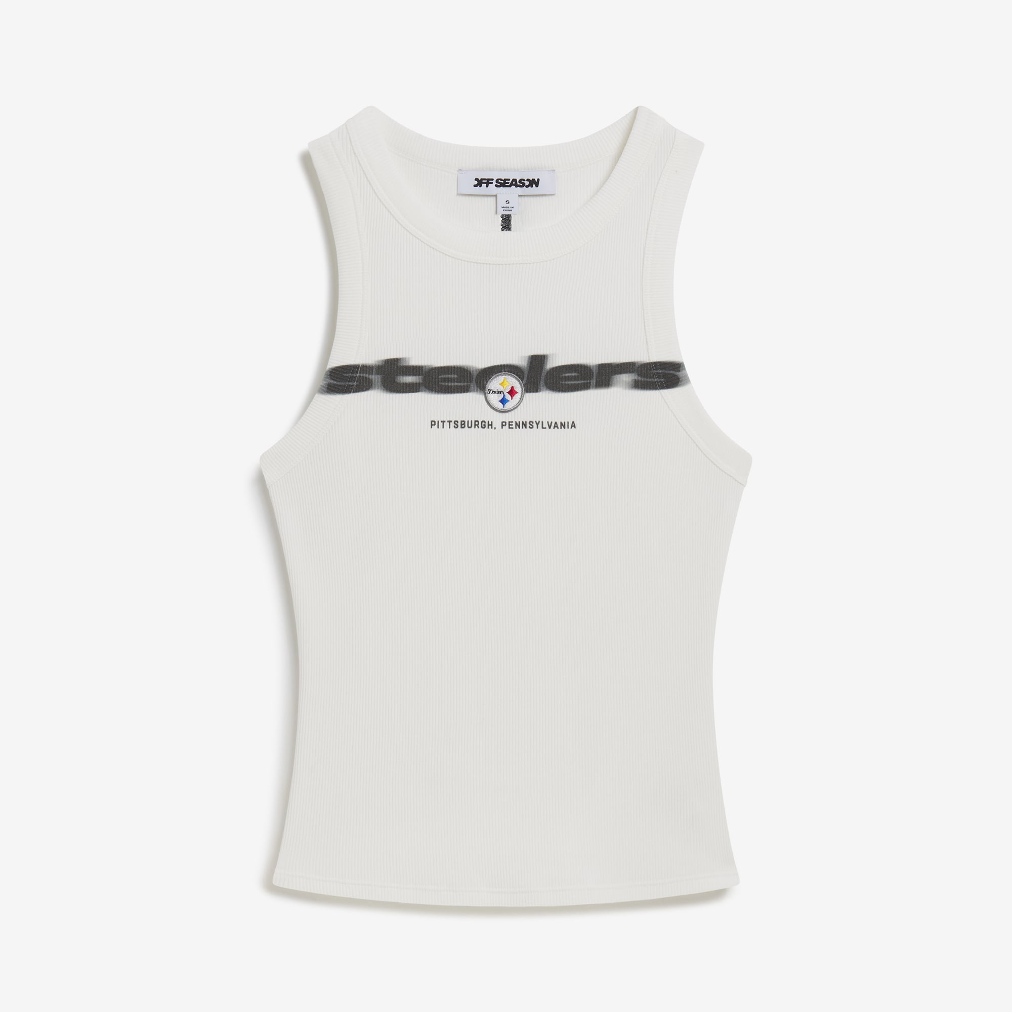 Weißes Pittsburgh Steelers Micro Rib Tanktop für Damen