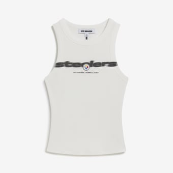 Women's White Pittsburgh Steelers Micro Rib Tank Top