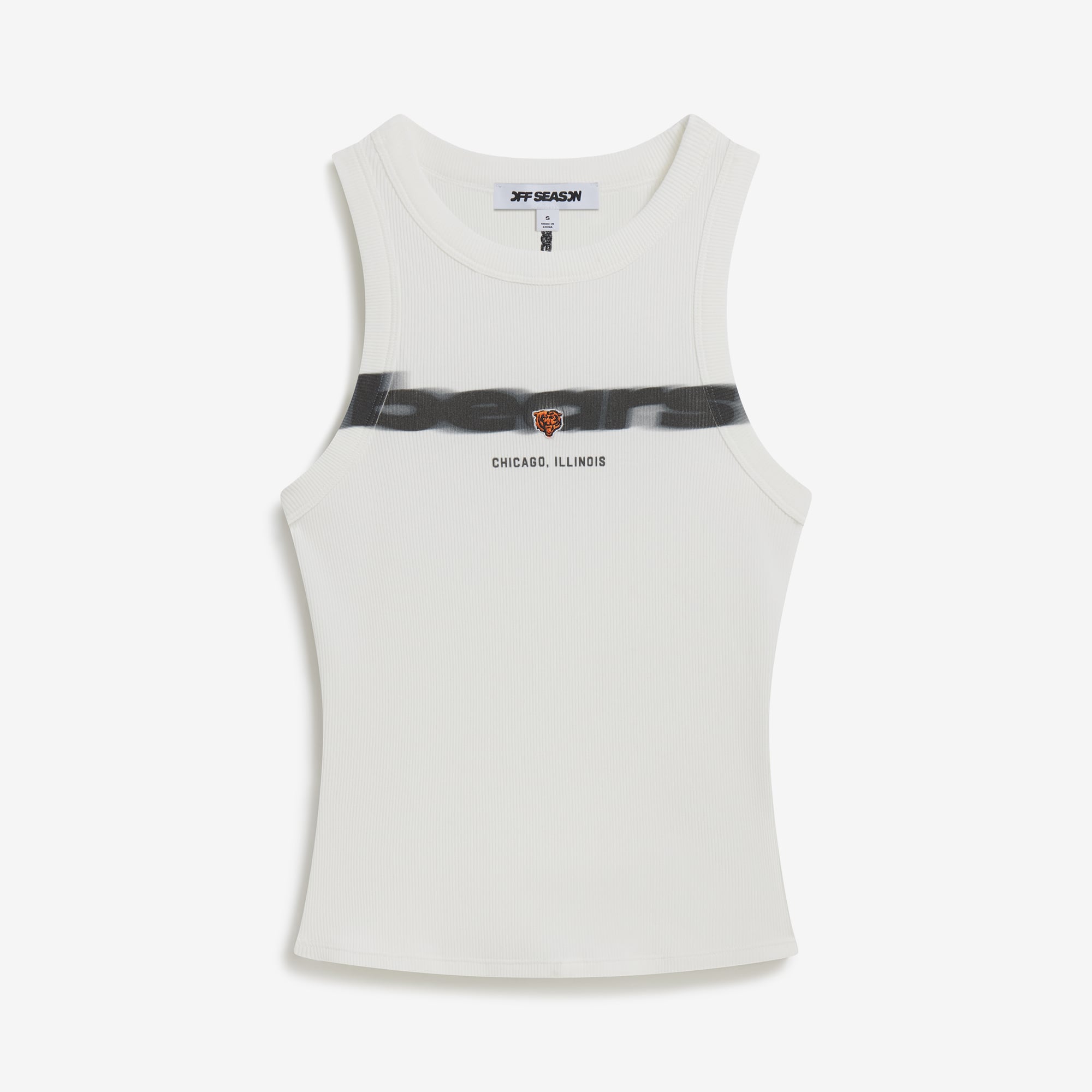 Weißes Chicago Bears Micro Rib Tanktop für Damen