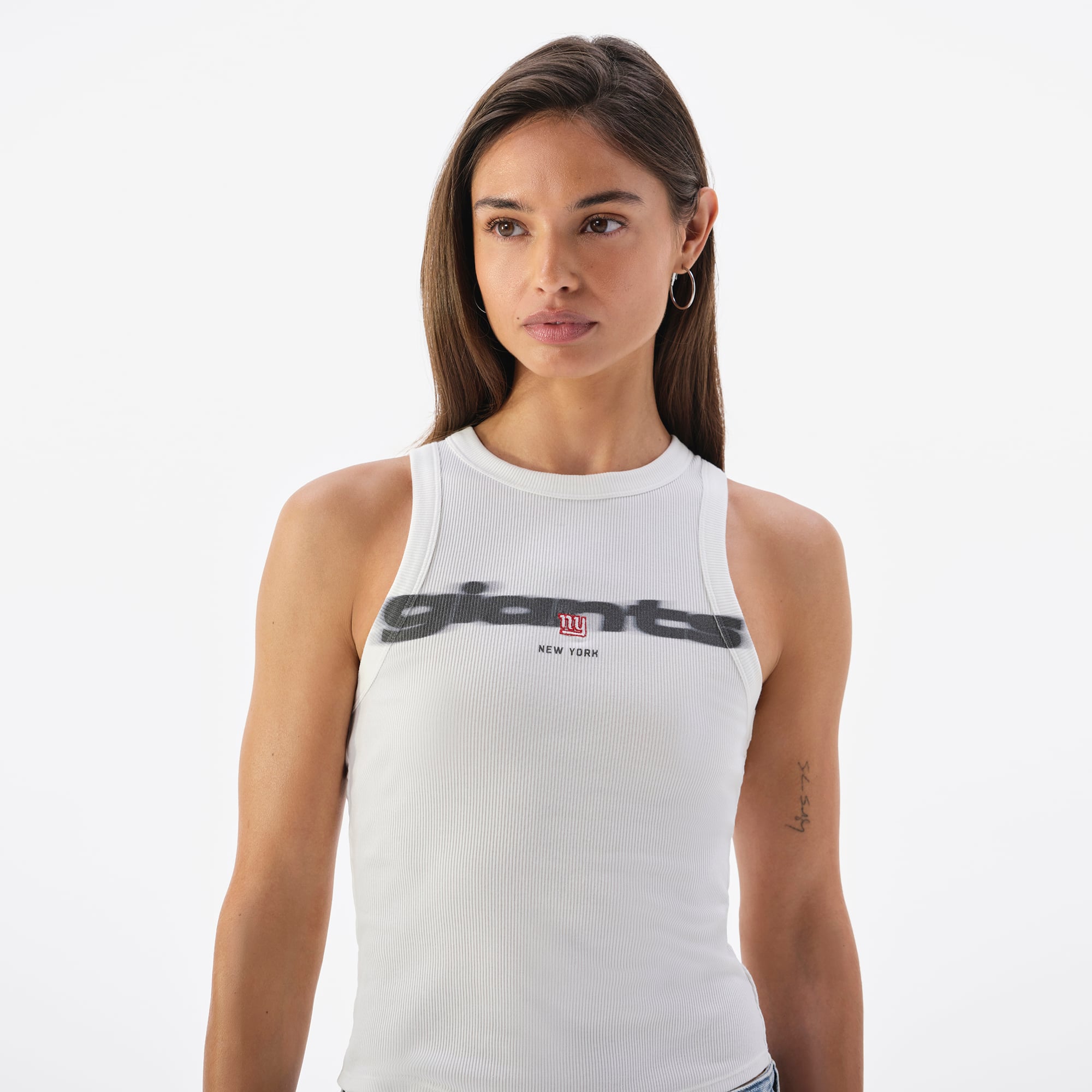 Weißes New York Giants Micro Rib Tanktop für Damen