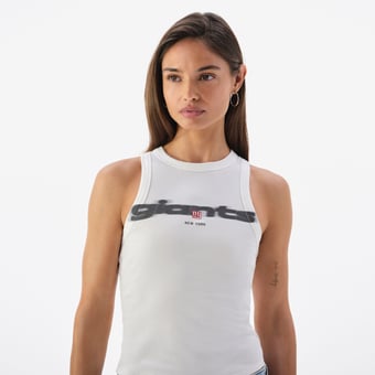 Women's White New York Giants Micro Rib Tank Top