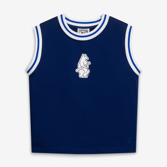 Women's Terez  Navy Chicago Cubs Vintage Logo Muscle Tank Top