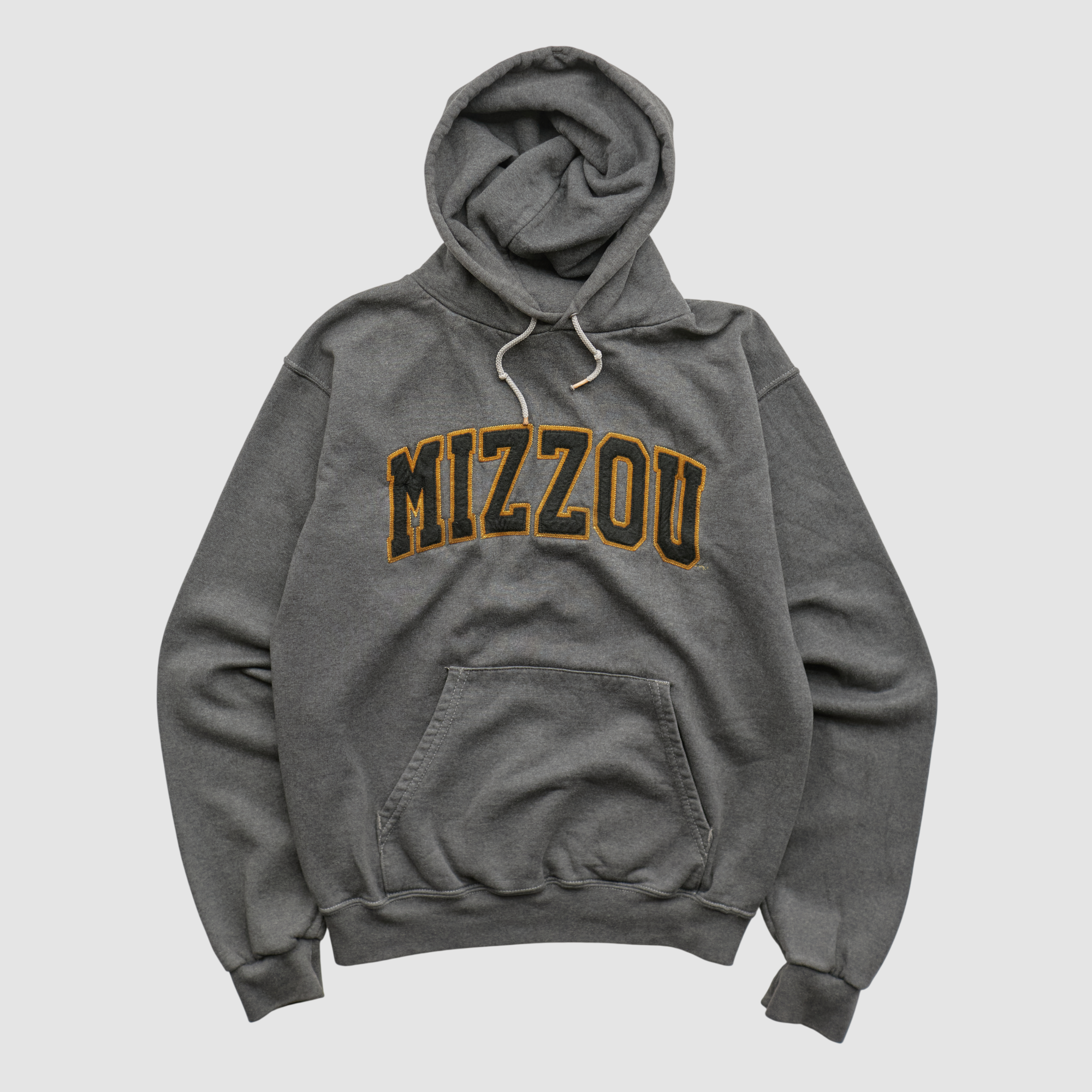 Missouri Tigers Champion 2000s Hooded Pullover Sweatshirt – Dark Heather Gray – XS by Fanatics Real Vintage