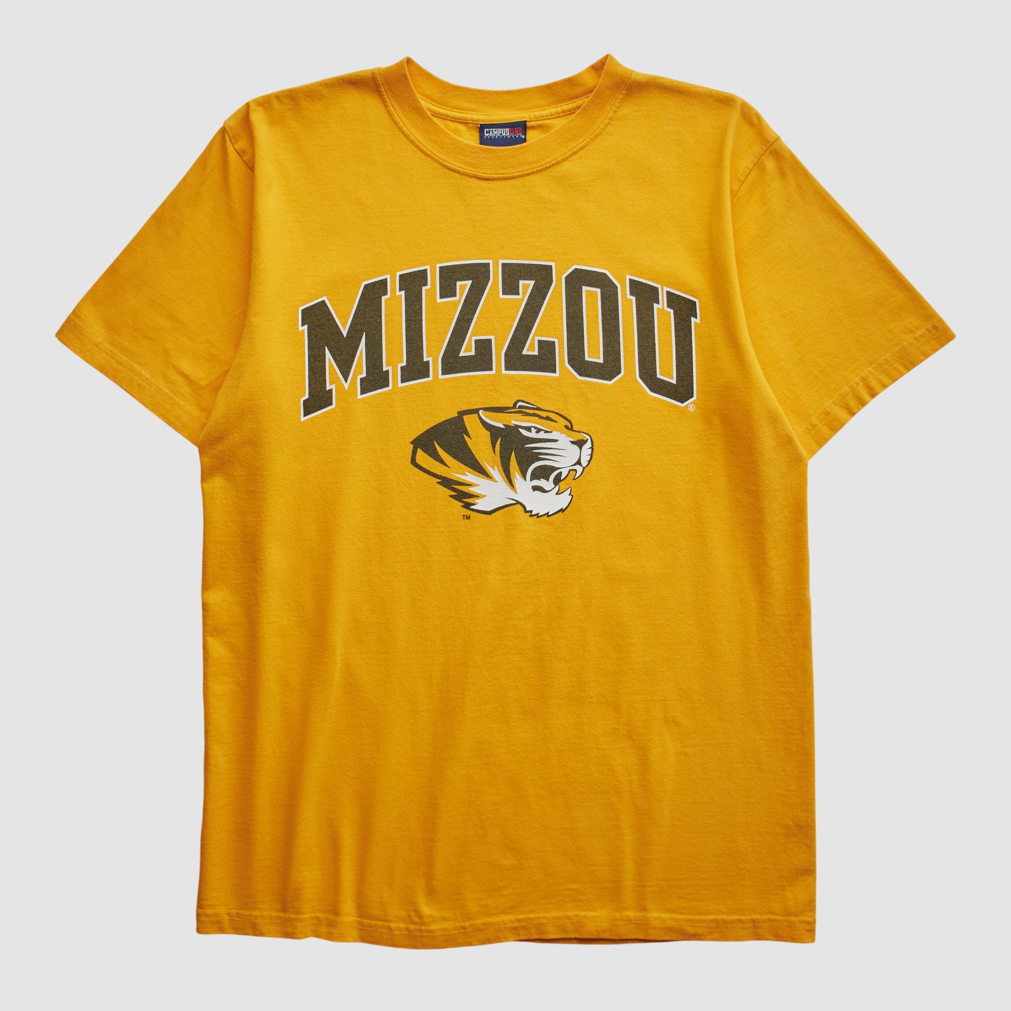 Missouri Tigers Campus One 2010s T-shirt - Yellow - S by Fanatics Real Vintage