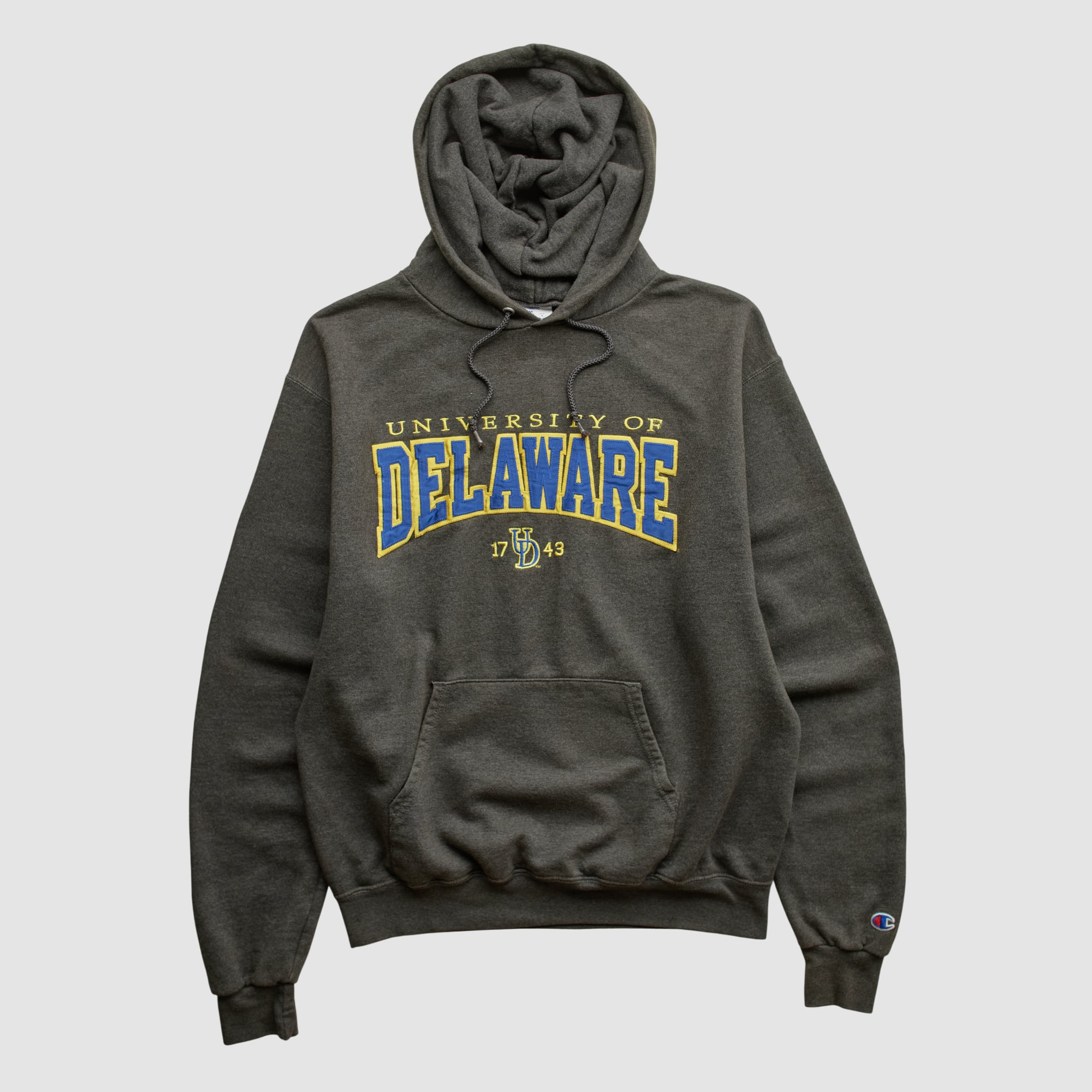 Delaware Fightin' Blue Hens Champion 2010s Hooded Pullover Sweatshirt - Charcoal - S by Fanatics Real Vintage