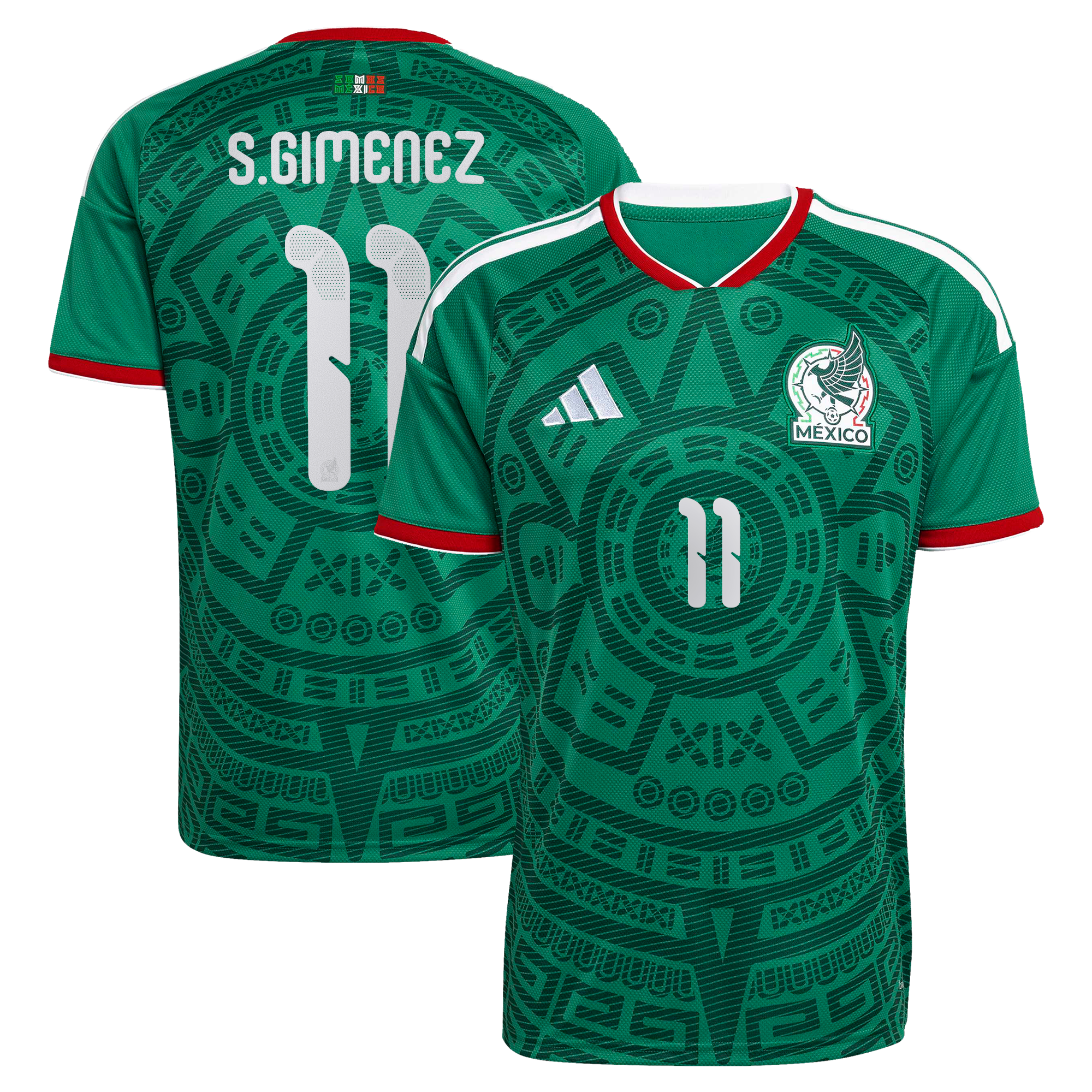 Men's adidas Santiago Gimenez Green Mexico National Team  2026 Home Replica Jersey