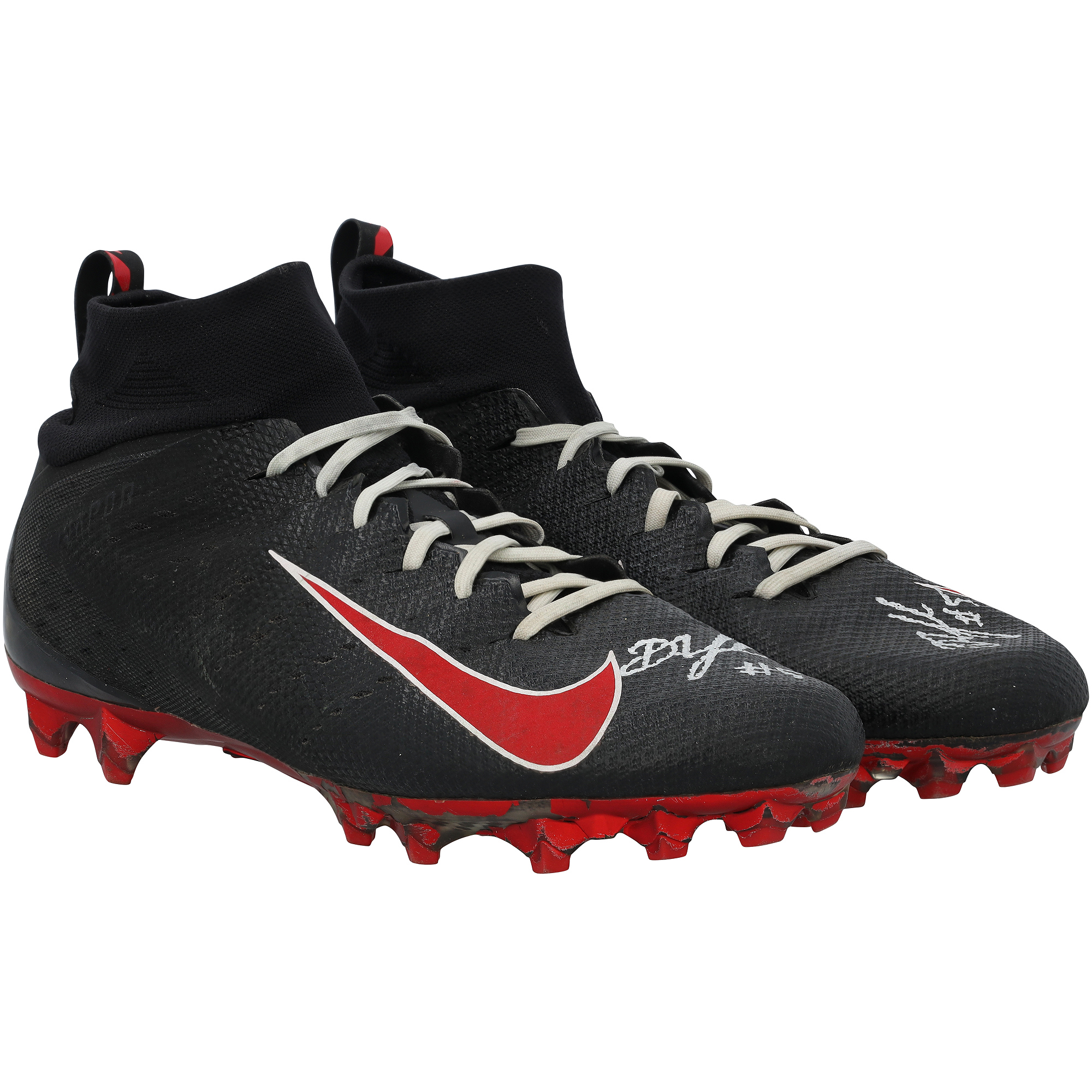 Drake London Atlanta Falcons Autographed Game-Used Black Nike Cleats from the 2025-26 NFL Season - NF70452943-44