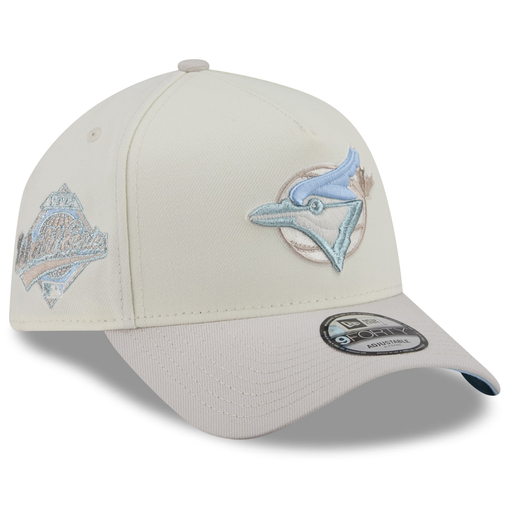 Men's New Era Natural Toronto Blue Jays Crisp Equinox World Series 9FORTY A-Frame Adjustable Hat