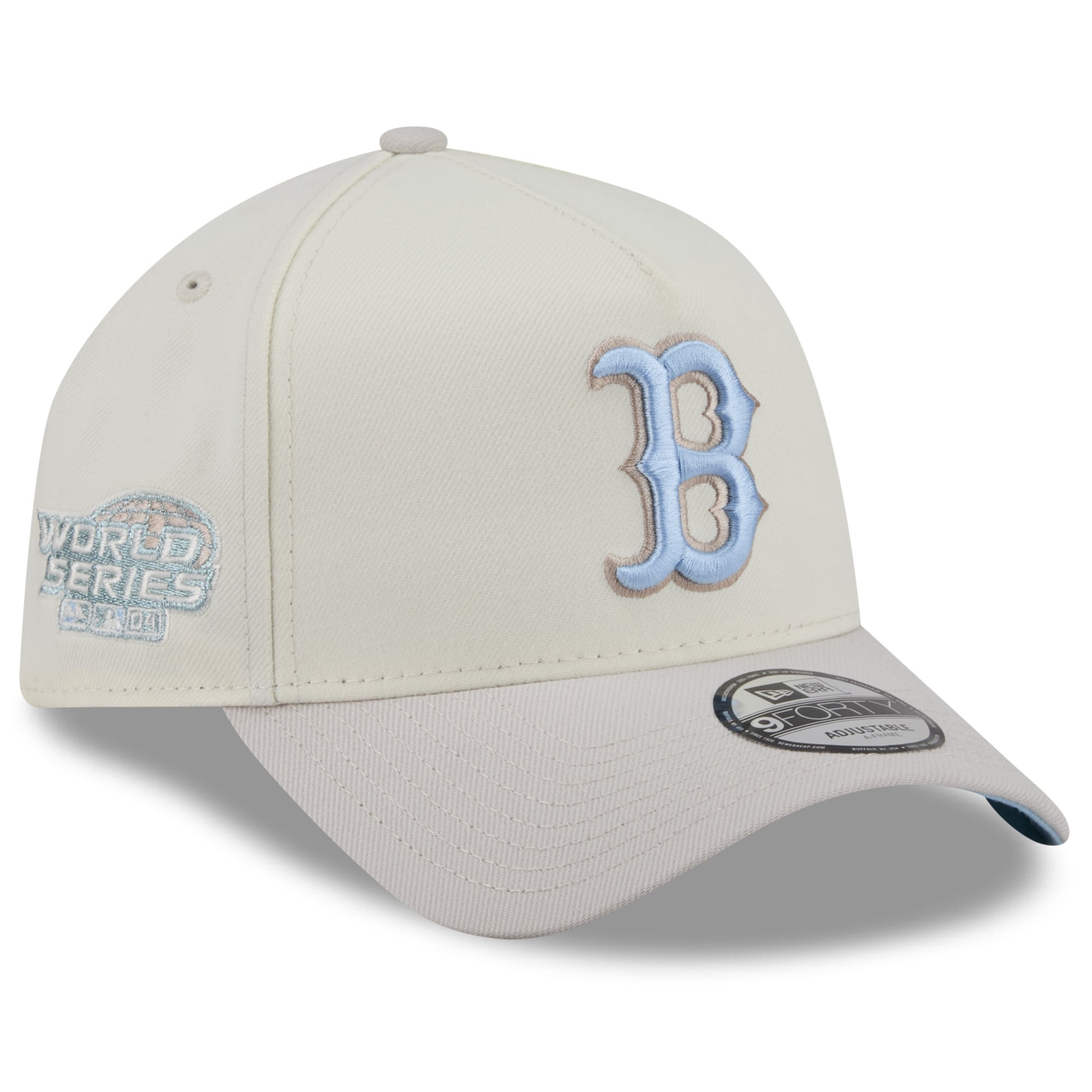 Men's New Era Natural Boston Red Sox Crisp Equinox World Series 9FORTY A-Frame Adjustable Hat
