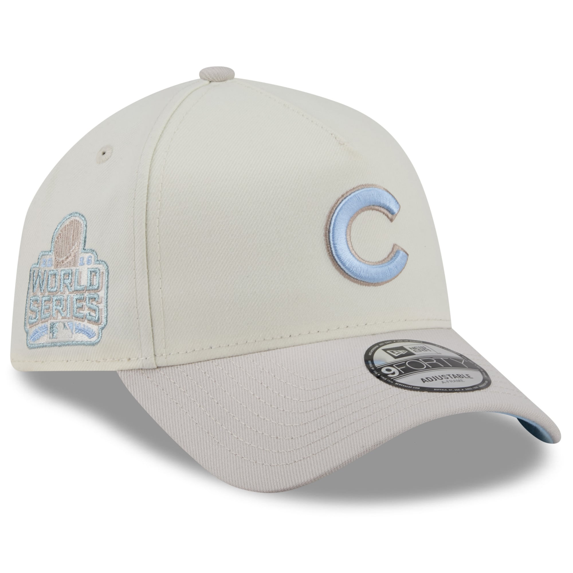 Men's New Era Natural Chicago Cubs Crisp Equinox World Series 9FORTY A-Frame Adjustable Hat
