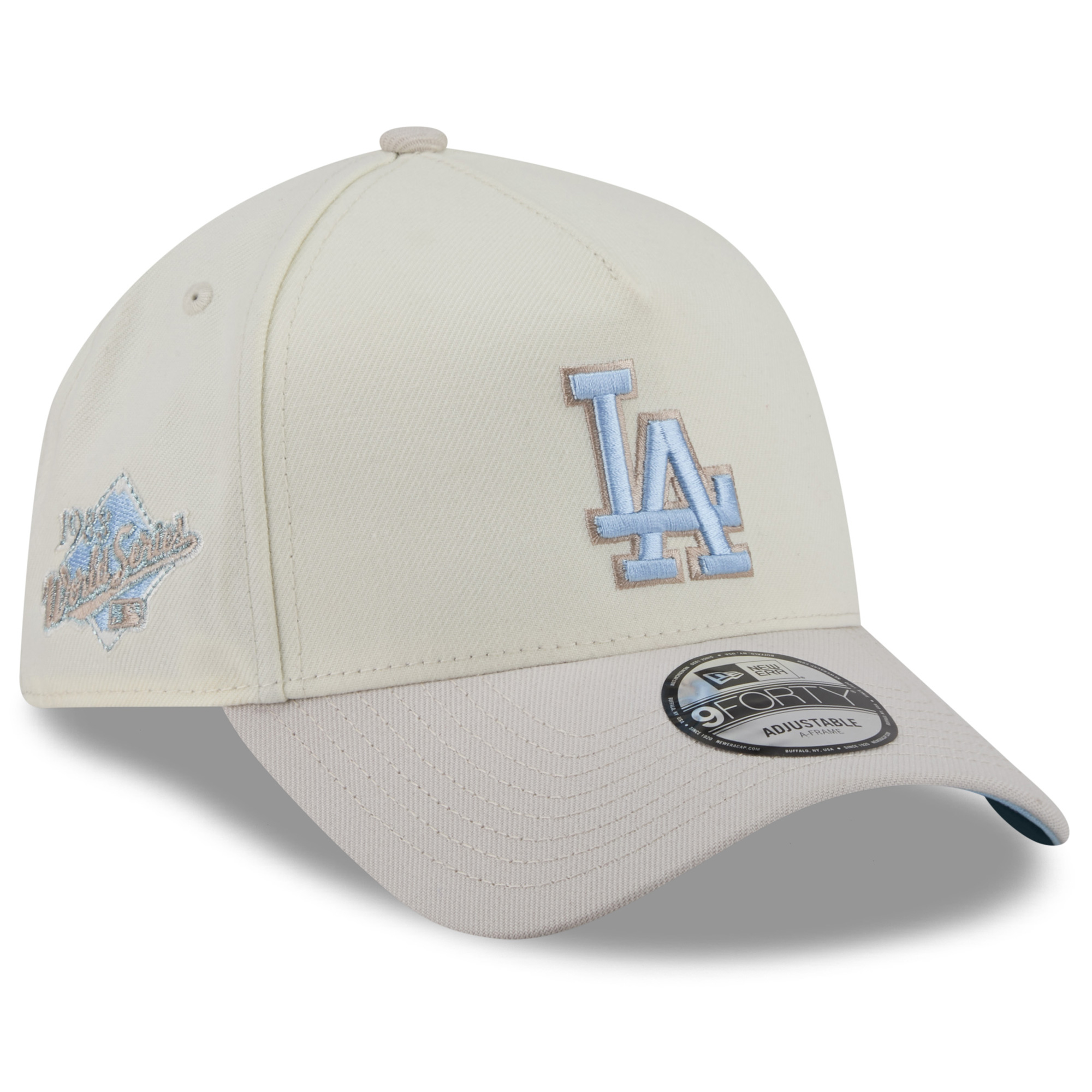 Men's New Era Natural Los Angeles Dodgers Crisp Equinox World Series 9FORTY A-Frame Adjustable Hat