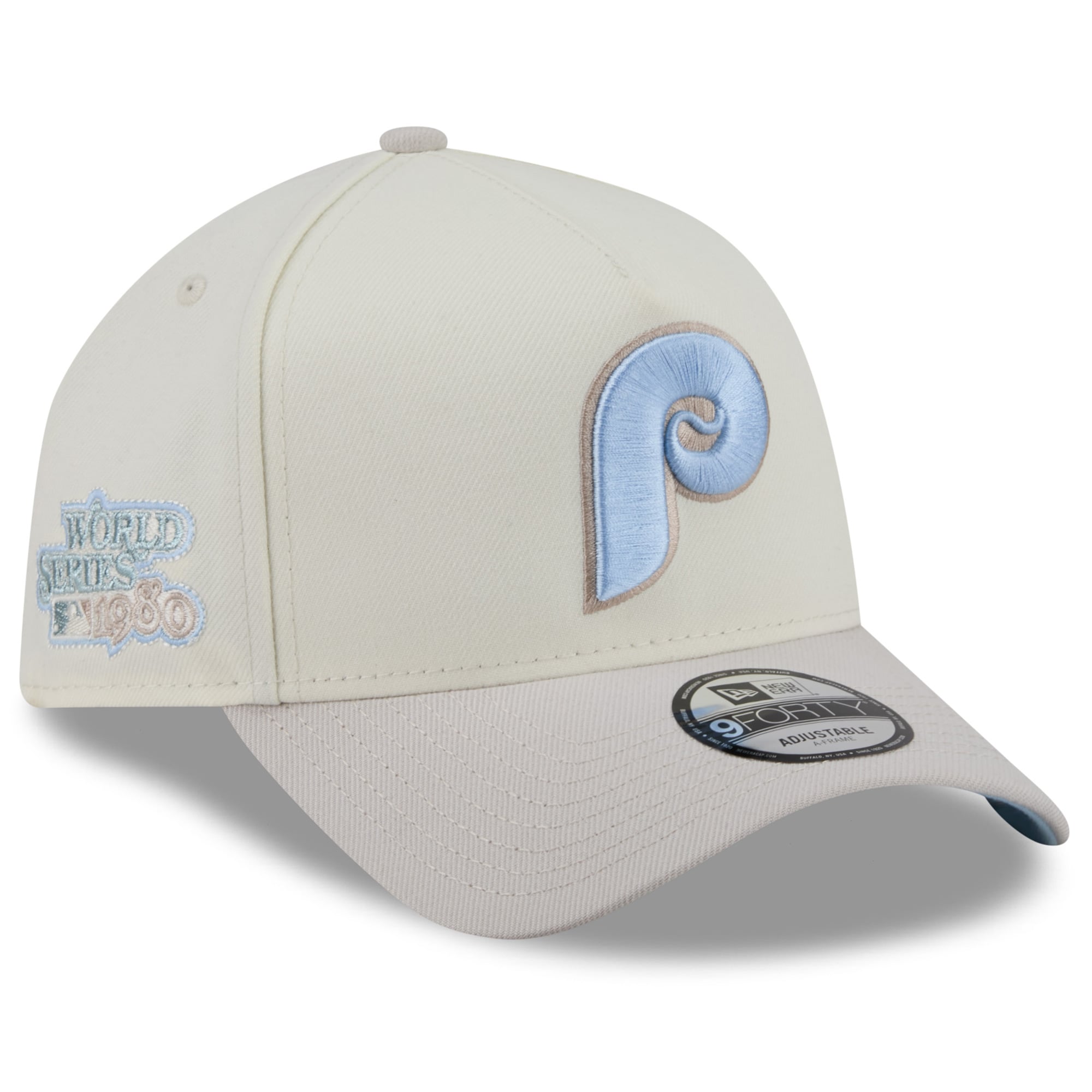 Men's New Era Natural Philadelphia Phillies Crisp Equinox World Series 9FORTY A-Frame Adjustable Hat