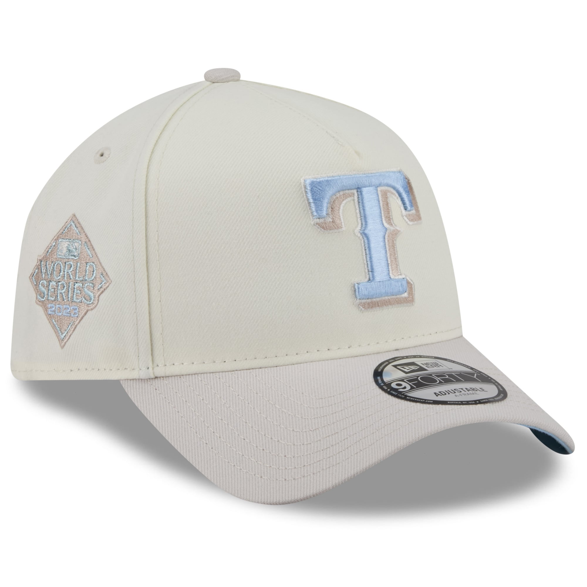 Men's New Era Natural Texas Rangers Crisp Equinox World Series 9FORTY A-Frame Adjustable Hat