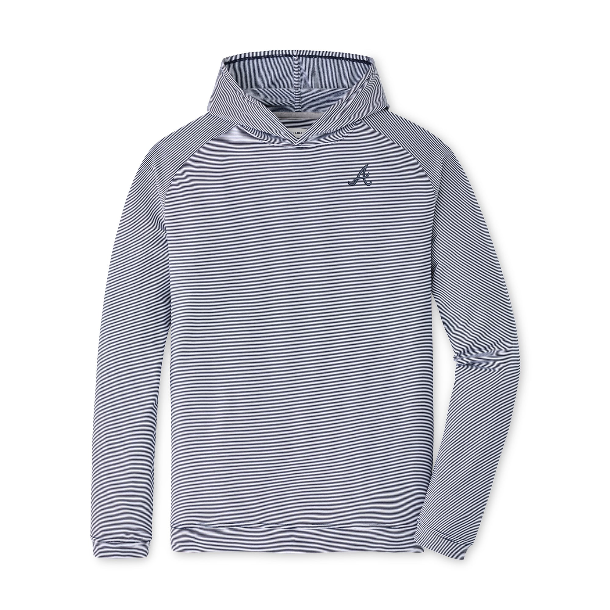 Men's Peter Millar Navy Atlanta Braves Pine Sugar Stripe Performance Hoodie