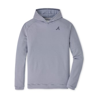 Men's Peter Millar Navy Atlanta Braves Pine Sugar Stripe Performance Hoodie