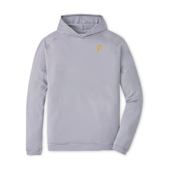 Men's Peter Millar Gray Pittsburgh Pirates Pine Sugar Stripe Performance Hoodie