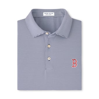 Men's Peter Millar Navy Boston Red Sox Jubilee Stripe Polo