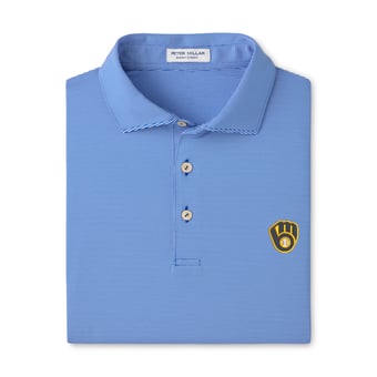 Men's Peter Millar Royal Milwaukee Brewers Jubilee Stripe Polo