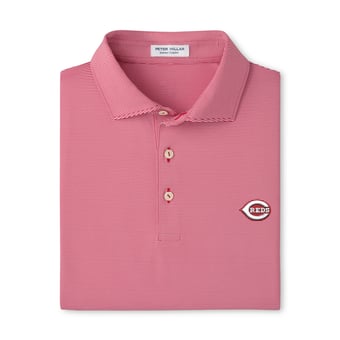 Men's Peter Millar Red Cincinnati Reds Jubilee Stripe Polo