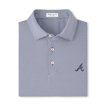 Men's Peter Millar Navy Atlanta Braves Jubilee Stripe Polo