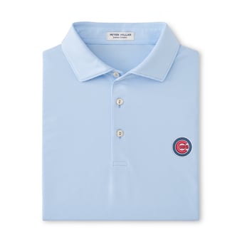 Men's Peter Millar Light Blue Chicago Cubs Jubilee Stripe Polo