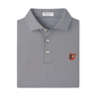 Men's Peter Millar Black Baltimore Orioles Jubilee Stripe Stretch Jersey Polo