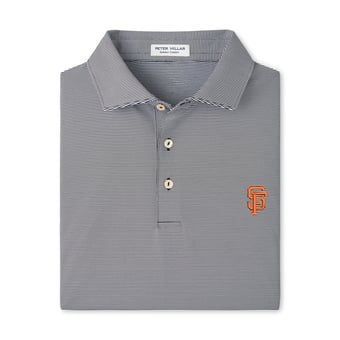 Men's Peter Millar Black San Francisco Giants Jubilee Stripe Stretch Jersey Polo