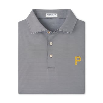 Men's Peter Millar Black Pittsburgh Pirates Jubilee Stripe Stretch Jersey Polo