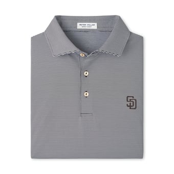 Men's Peter Millar Black San Diego Padres Jubilee Stripe Stretch Jersey Polo