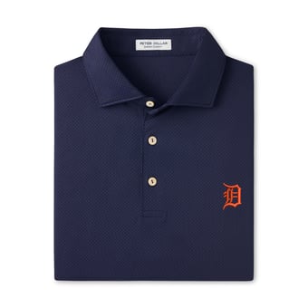Men's Peter Millar Navy Detroit Tigers Hugo Performance Jersey Polo