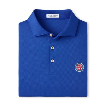 Men's Peter Millar Royal Chicago Cubs Hugo Performance Jersey Polo