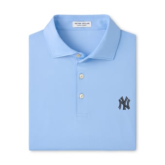 Men's Peter Millar Light Blue New York Yankees Hugo Performance Jersey Polo